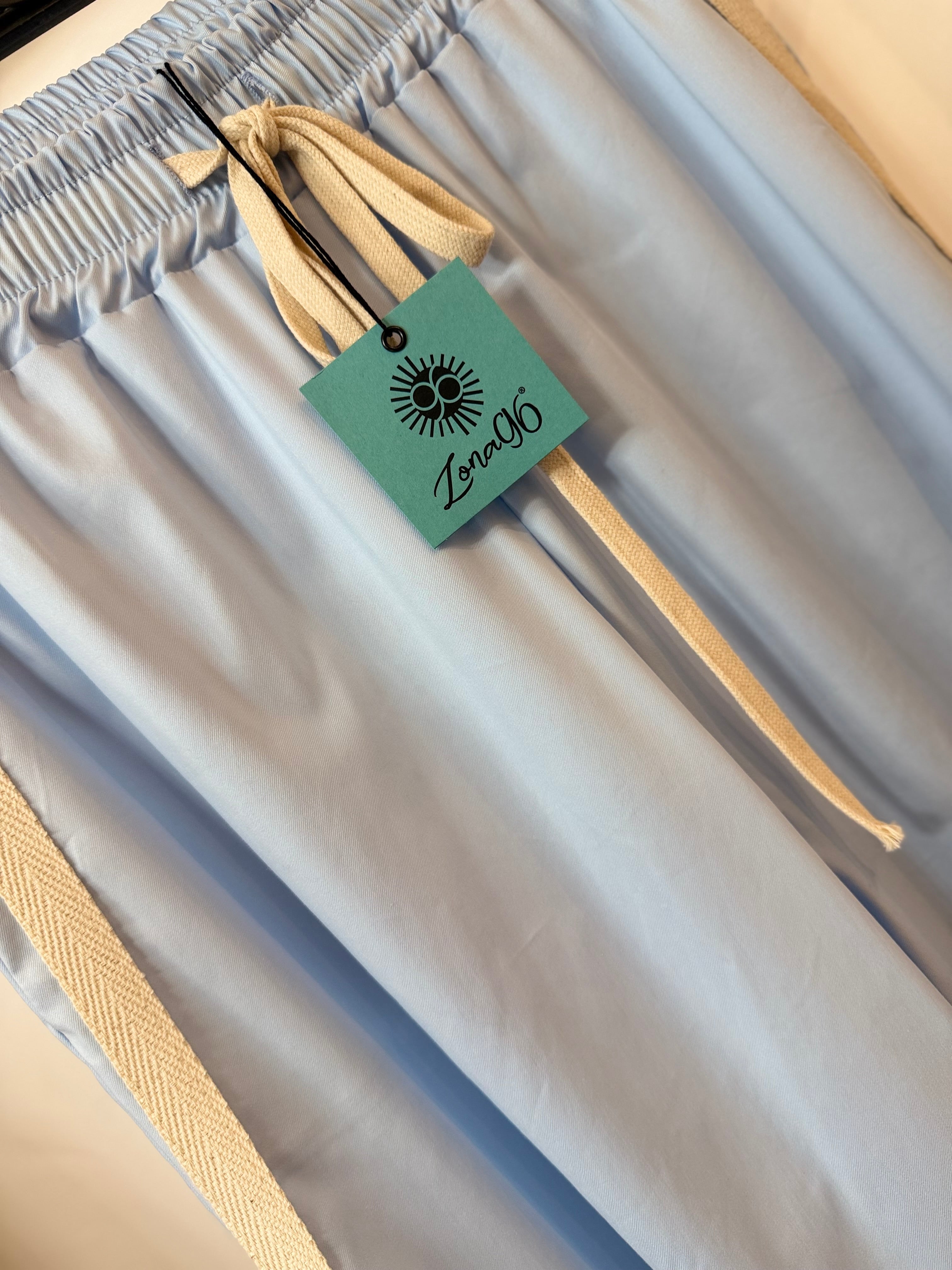 Pantalone palazzo con banda laterale