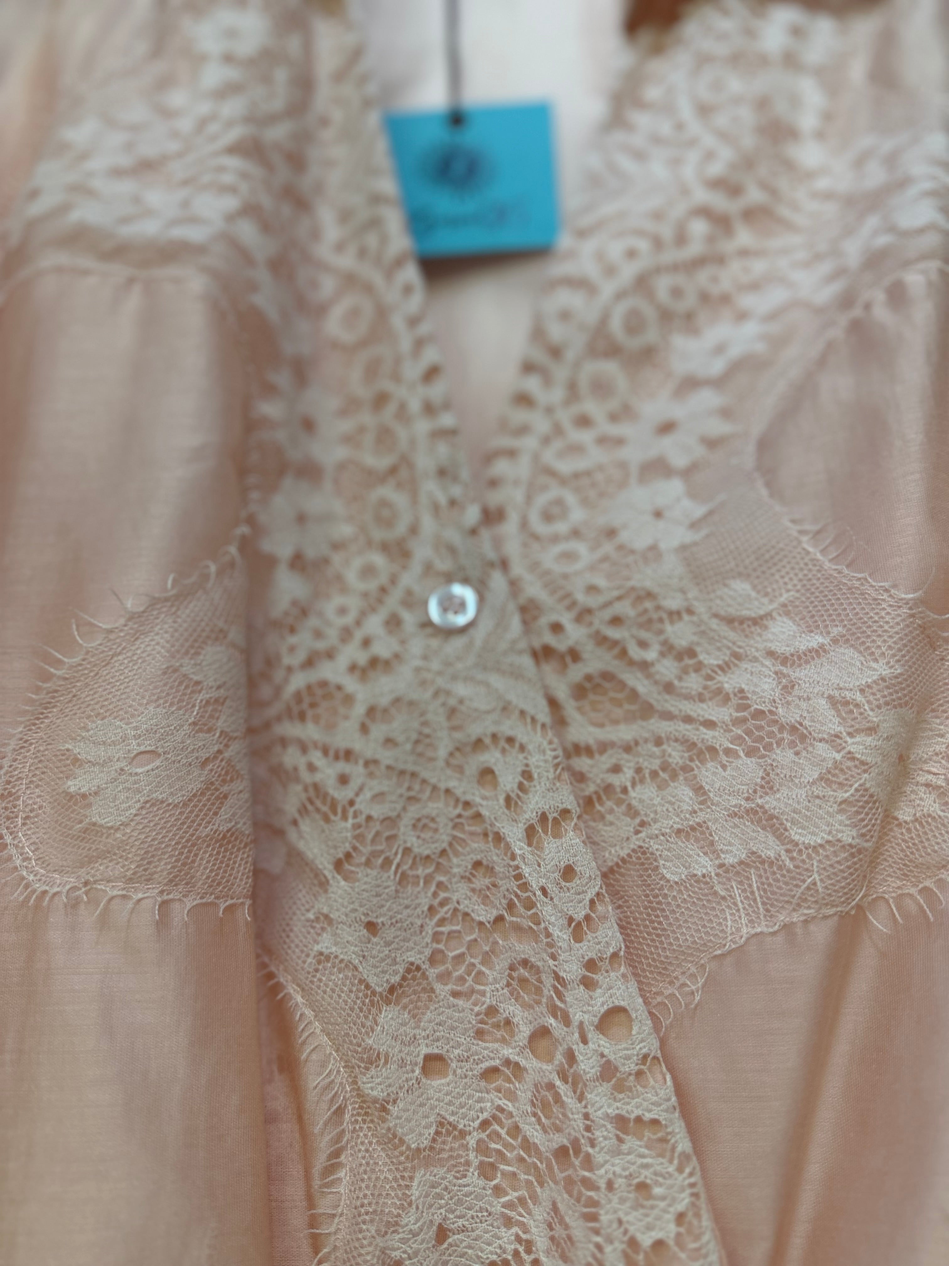 Camicia con inserto in pizzo
