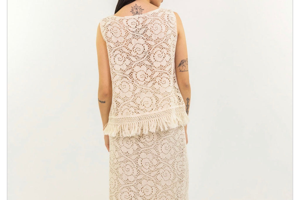 Canotta crochet frange