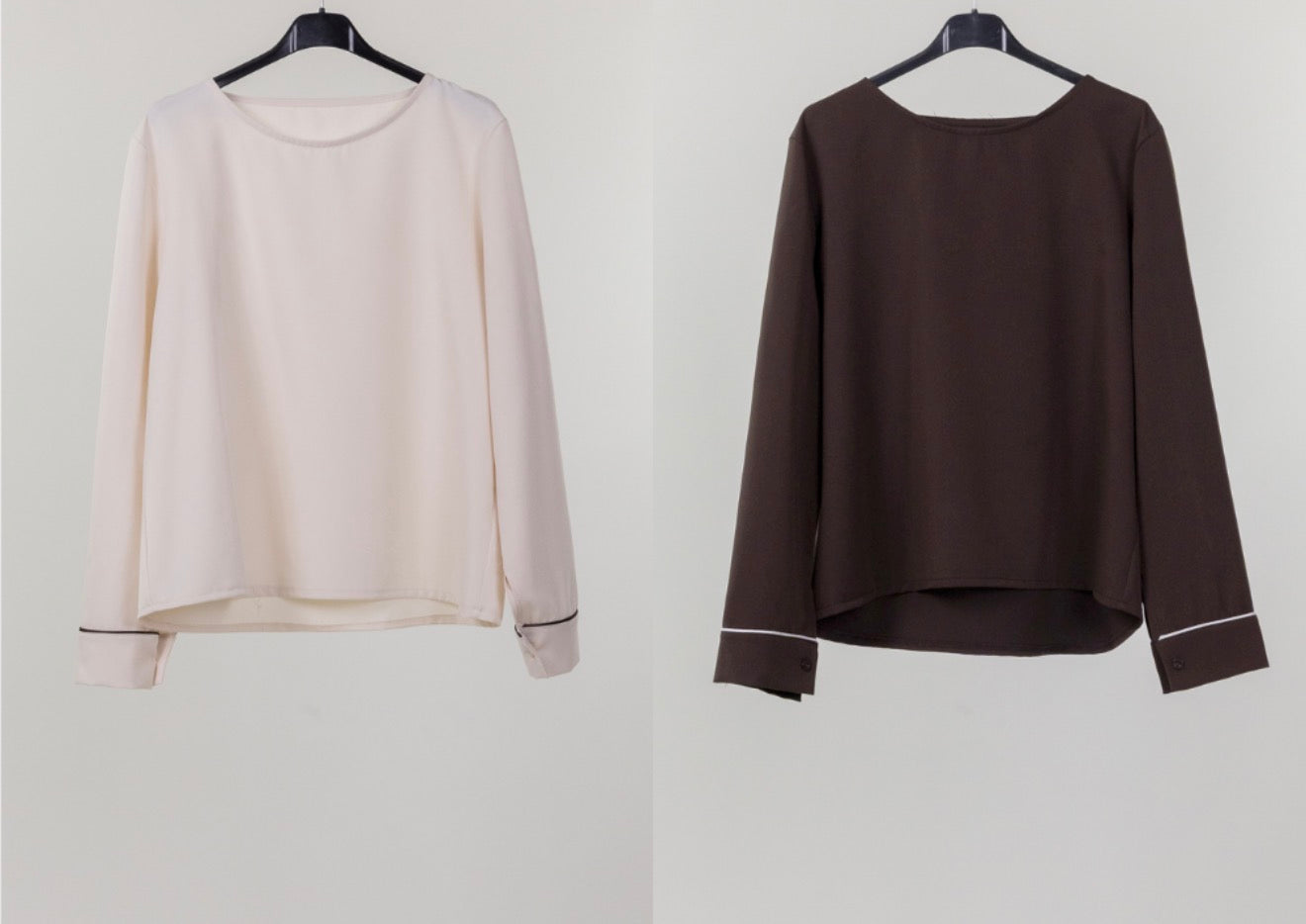Blusa con profilo a contrasto