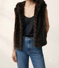 Gilet ecopelliccia maculato