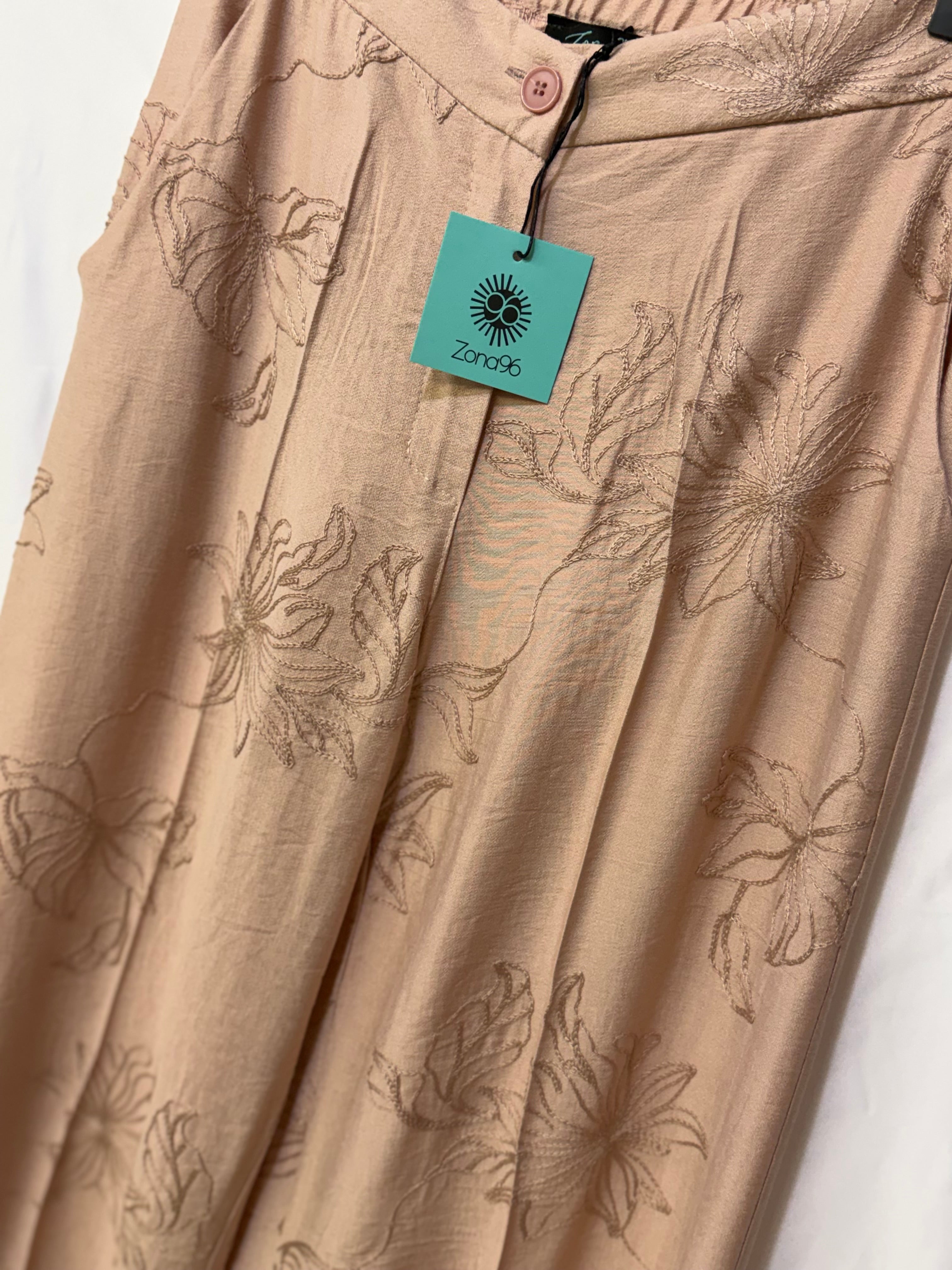 Pantalone ricamo fiori