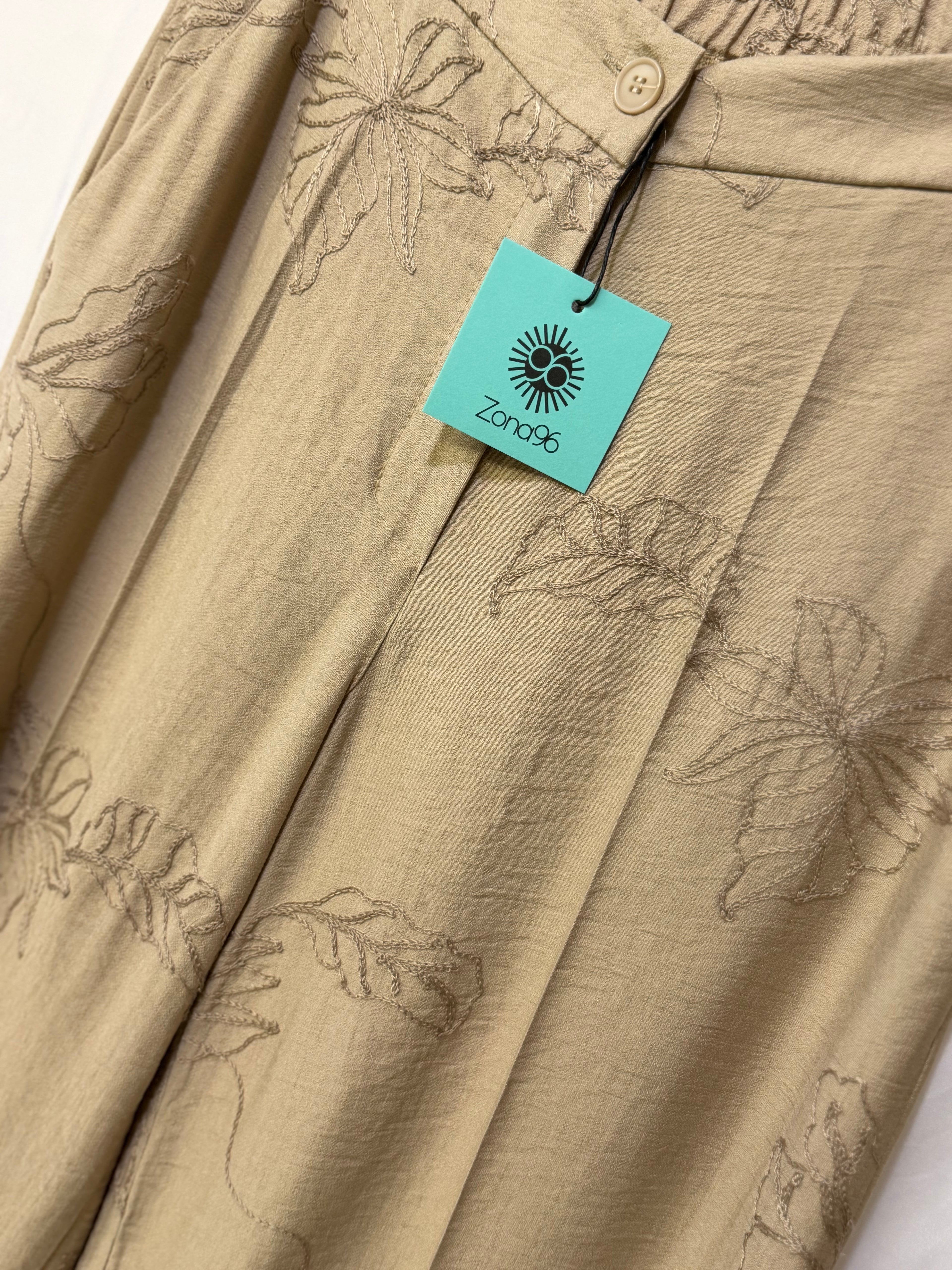 Pantalone ricamo fiori